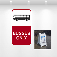 Image of Temporary A-Frame Sign - Busses Only