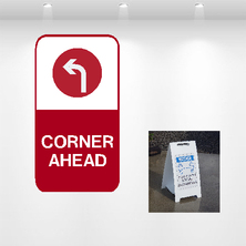 Image of Temporary A-Frame Sign - Corner Ahead L