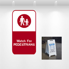 Image of Temporary A-Frame Sign - Watch For Pedestrians